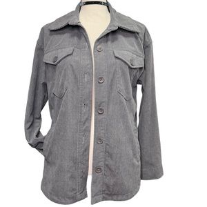 Avec Les Filles grey corduroy boyfriend shacket shirt jacket